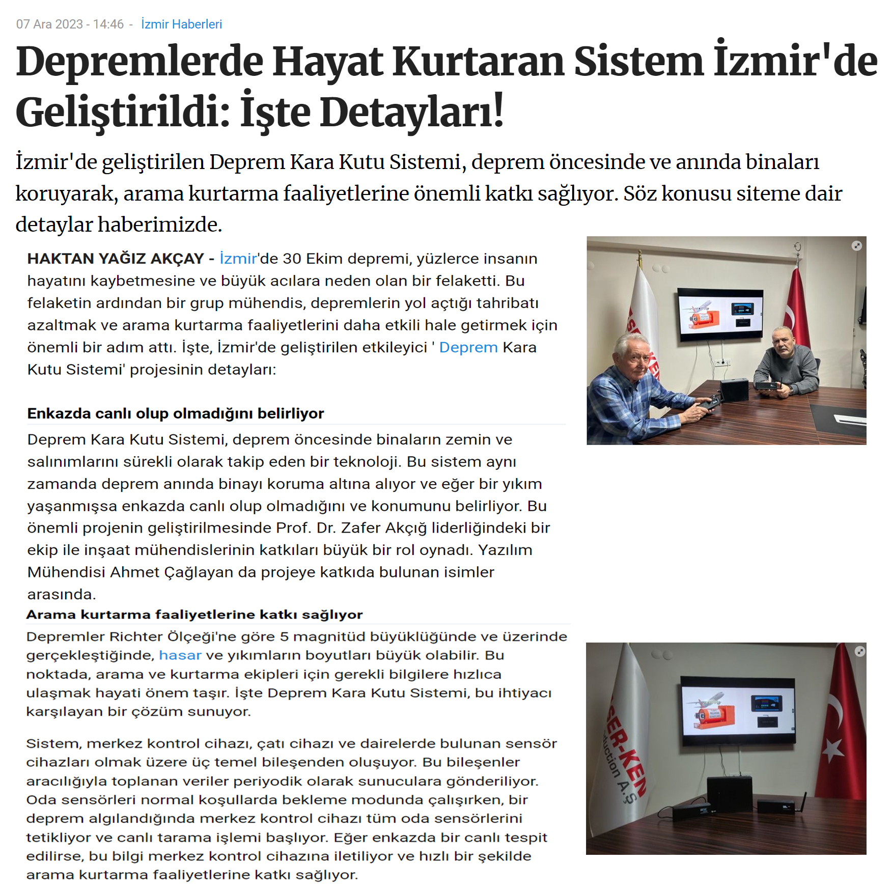 Deprem KaraKutu Sistemi